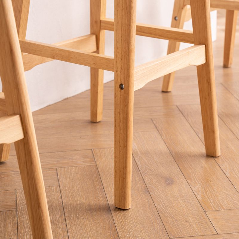 Modern Armless Backrest Counter Stool Wood Kitchen Bar Stool with Cushion and Pedal Clearhalo 'Bar Furniture' 'Bar Stools' 'bar_stools' 'furn' 'furn_bar_stools' 'furniture_bar_stools' 'Kitchen & Dining Furniture' 'kitchen&dining_furn' 'kitchen' 'kitchen_furn' Furniture' 1200x1200_1e4bb94a-b5bd-4c1d-a604-46583f989a10