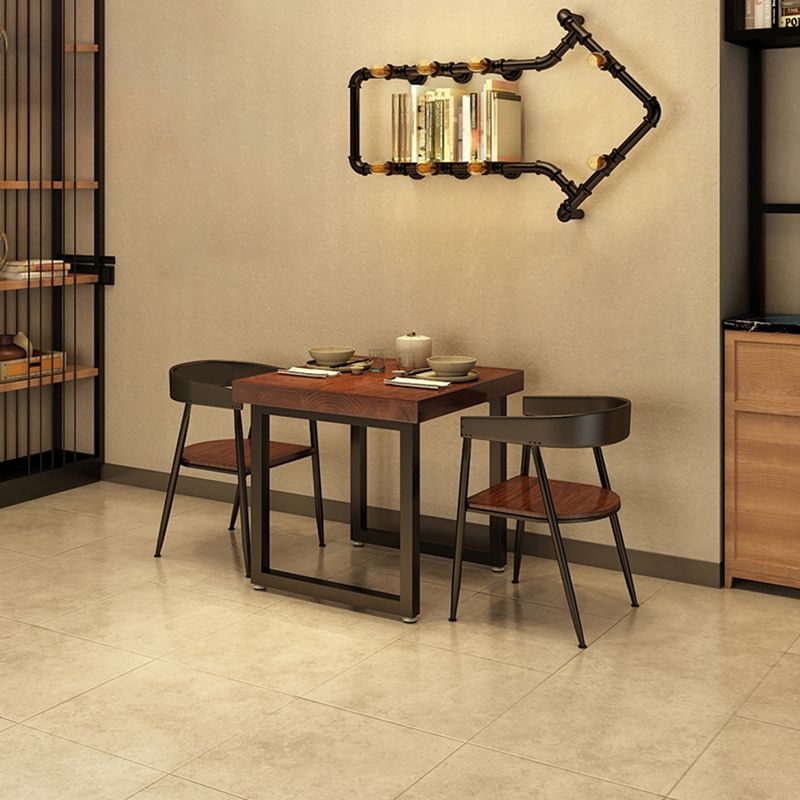 Contemporary Kitchen Dining Armchair Metal Side Dining Chairs in Black