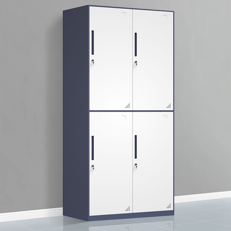 Moderne Stahlgarderobe Kabinett weiß und grauer Kleiderschrank Armoire