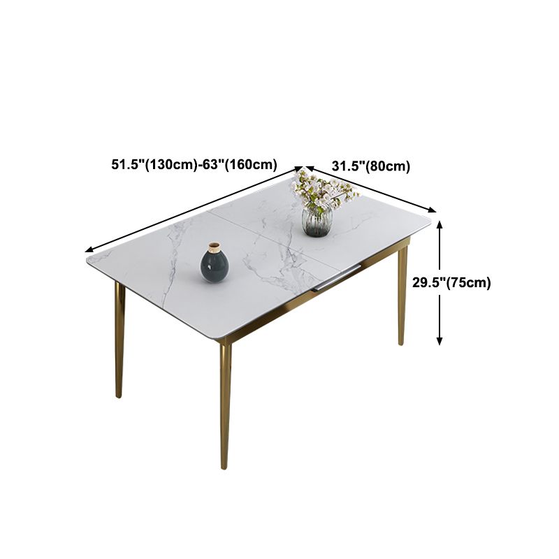 1/4/7 Pieces Stainless Steel Dining Table Set with Stone Top Glam Scalable Dinette Set Clearhalo 'Dining Room Sets' 'Dining Tables & Seating' 'dining_room_set' 'furn' 'furn_dining_room_set' 'Furniture' 'furniture_dining_room_set' 'Kitchen & Dining Furniture' 'kitchen&dining_furn' 'kitchen' 1200x1200_1e4def41-1837-41b7-967d-164d32c00534