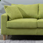 Scandinavian Sofa with 2 Pillows Square Arm Living Room Fabric Seating