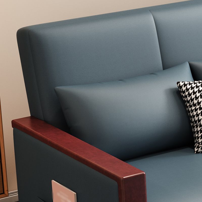 Fabric Square Arm Sectional Sofa 35.43"High Manual Reclining Sofa Bed with Storage Clearhalo 'furn' 'furn_sectionals' 'Furniture' 'furniture_sectionals' 'Living Room Furniture' 'Sectionals' 1200x1200_1e4f648d-385f-4098-a3b3-f6a325d9d7c2