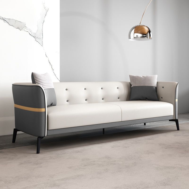 Moderne stijl bankimitatie lederen spons gestoffeerd omvergeworpen leunstoel sofa bed