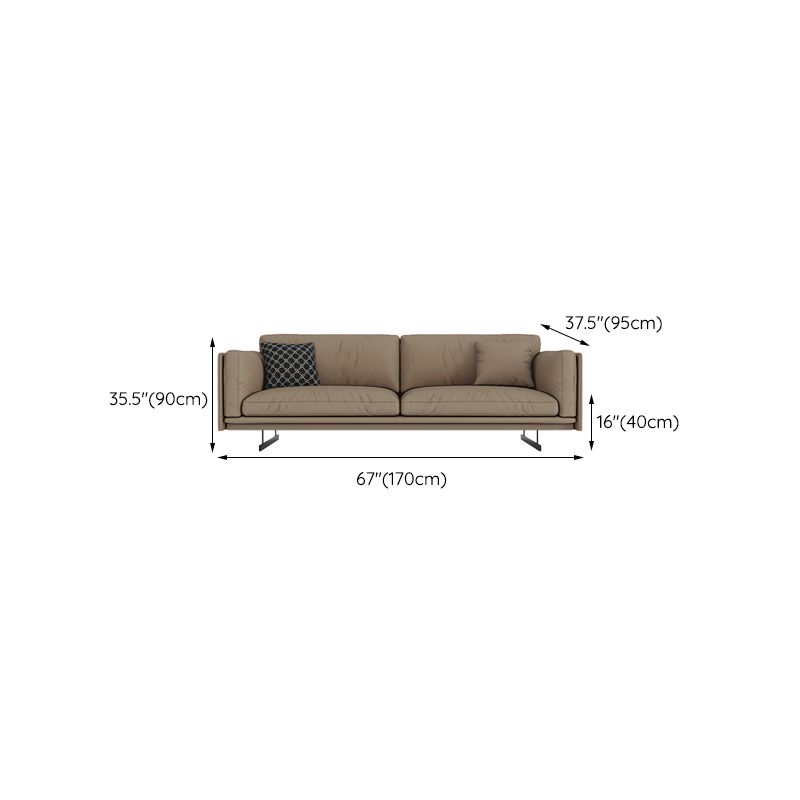 Mid Century Modern Sofa Gray Cushions Settee for Living Room Clearhalo 'furn' 'furn_sofas' 'Furniture' 'Living Room Furniture' 'Sofa' 'sofas' 1200x1200_1e4fe369-ca0b-4520-80c5-7cd6e9d43564