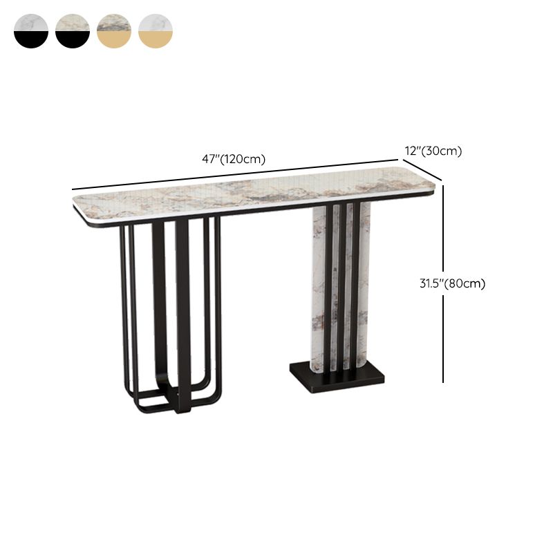 Tabla de consola de piedra moderna 31.5 "Mesa de acento resistente a las manchas de alto