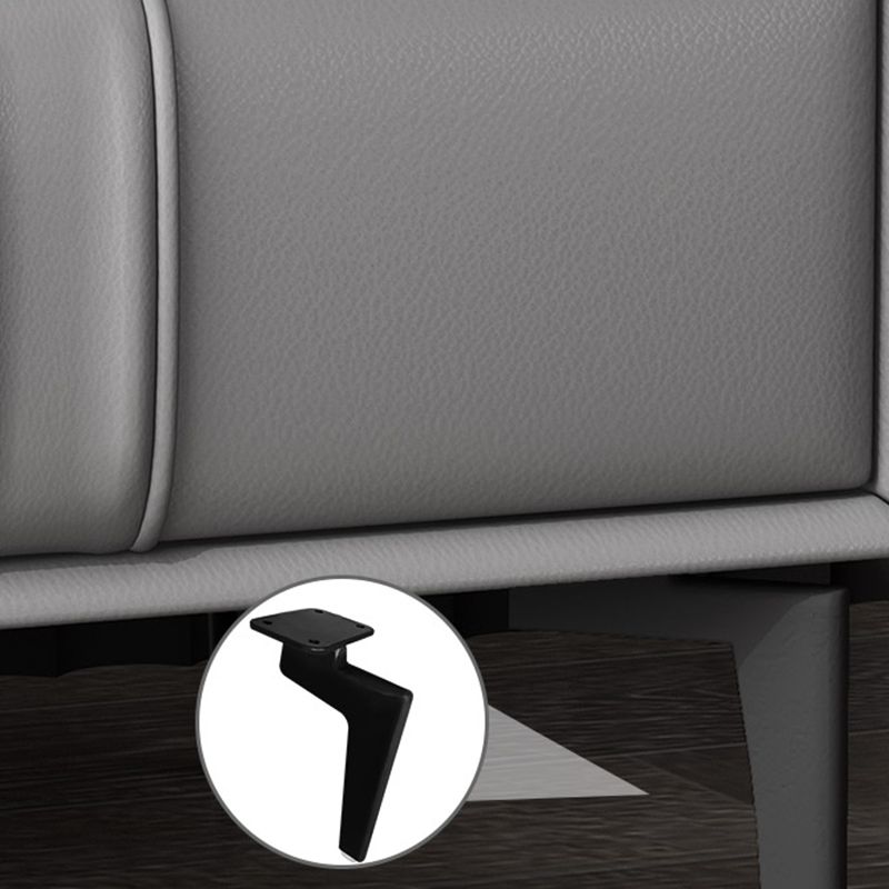 Modern Faux Leather 1/2 - Drawer Nightstand 18.5" Tall Nightstand