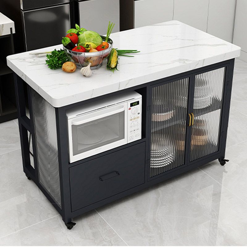 Table à manger de table de cuisine table de préparation moderne avec armoire de rangement