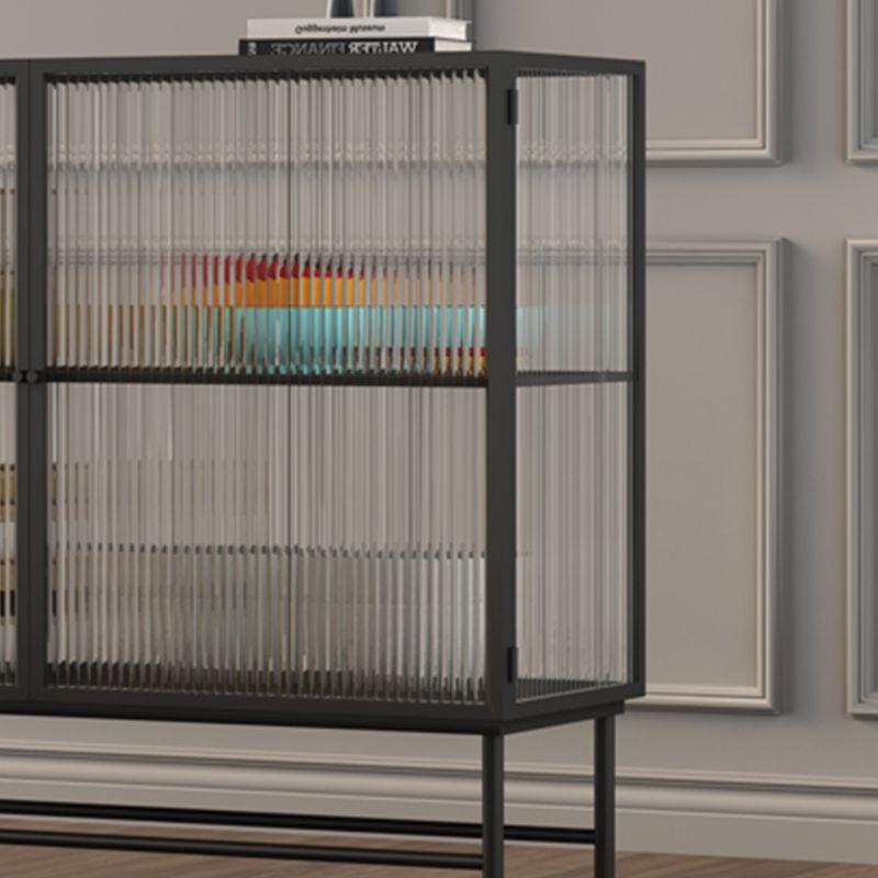 Mobile moderno in acciaio in acciaio da 13,5 "w mobile di stoccaggio nero standard per sala da pranzo