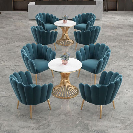 Round White Dining Table Sintered Stone Table Luxury Style with Pedestal