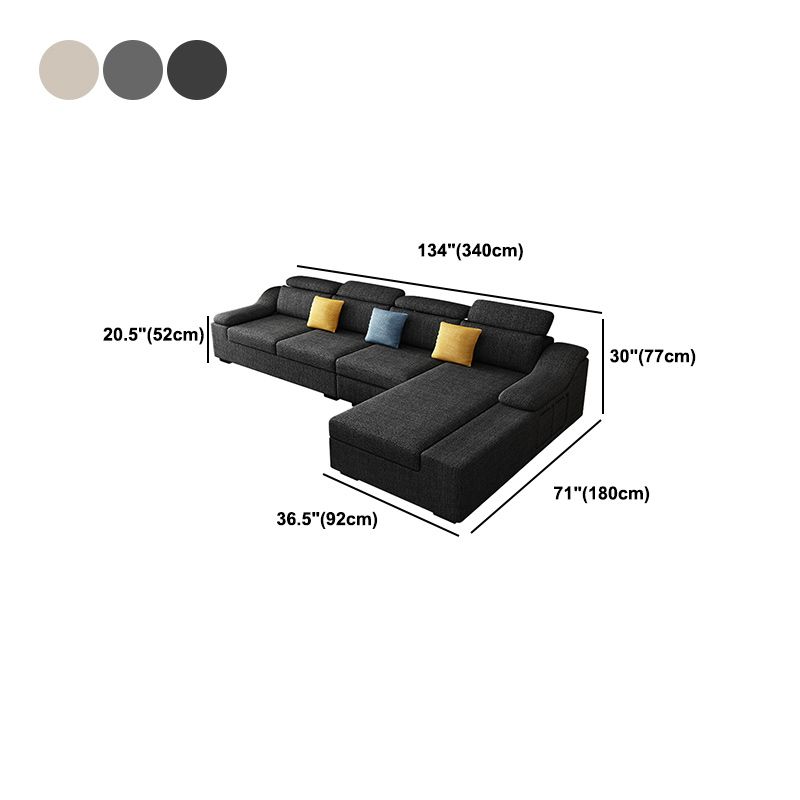 Linen 4-Seater Sectional Sofa with Sloped Arms for Living Room Clearhalo 'furn' 'furn_sectionals' 'Furniture' 'Living Room Furniture' 'Sectionals' 1200x1200_1e55631f-72bc-4ed3-b9e8-07792d2e19f4