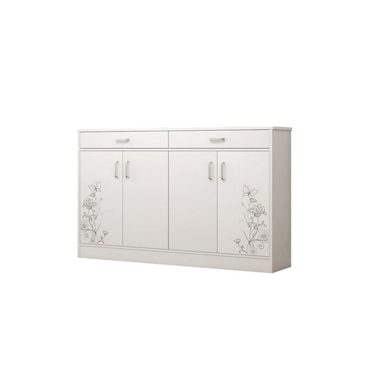 Cabinet d'accent contemporain avec 2 tiroirs et 4 portes en bois