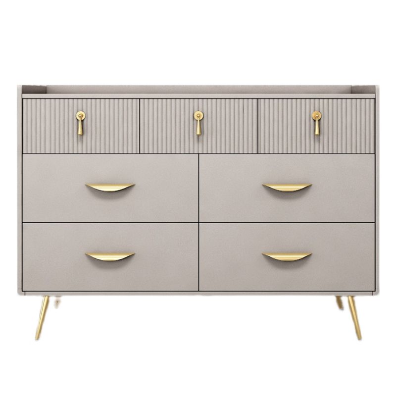 Cómoda de madera fabricada con almacenamiento Glam y 6/7 cajones