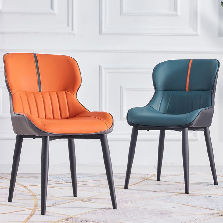 Leather Dining Side Chair Modern Indoor Wingback Chair with Black Legs Clearhalo ' kitchen&dining_furn' 'Dining Chairs' 'Dining Tables & Seating' 'dining_chair' 'furn' 'furn_dining_chair' 'Furniture' 'furniture_dining_chair' 'Kitchen & Dining Furniture' 'kitchen' 1200x1200_1e584ba6-b96f-48d1-97ba-31cef0ffa60b