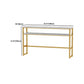 Rectangle Bistro Bar Height Cocktail Table Marble Footrest Indoor Bar Table in Gold Clearhalo 'Bar Furniture' 'Bar Tables' 'bar_tables' 'furn' 'furn_bar_tables' 'Furniture' 'furniture_bar_tables' 'Kitchen & Dining Furniture' 1200x1200_1e5c5ae0-c357-4f79-897e-c8207dcac755