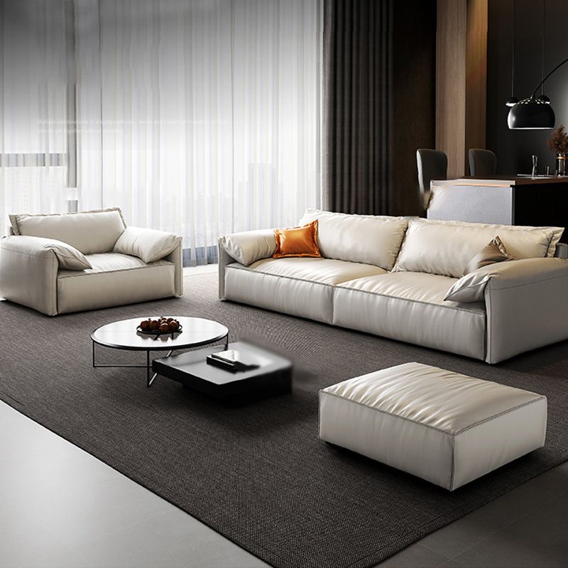 Modern Style White Sofa with Pillow Armrest Cushioned Seat down Seat Padding Clearhalo 'furn' 'furn_sofas' 'Furniture' 'furniture_sofas' 'kitchen' 'kitchen_sofas' 'Living Room Furniture' 'Sofa' 'sofas' 1200x1200_1e5c63ea-3ef4-49a2-84bf-f3076eba2a51