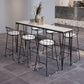 Modern Marble Bar Table with Rectangle Table Top Black Legs Table - 42" H Clearhalo 'Bar Furniture' 'Bar Tables' 'bar_tables' 'furn' 'furn_bar_tables' 'Furniture' 'furniture_bar_tables' 'Kitchen & Dining Furniture' 1200x1200_1e5c860f-6842-4c57-91fd-cc1a8043c058
