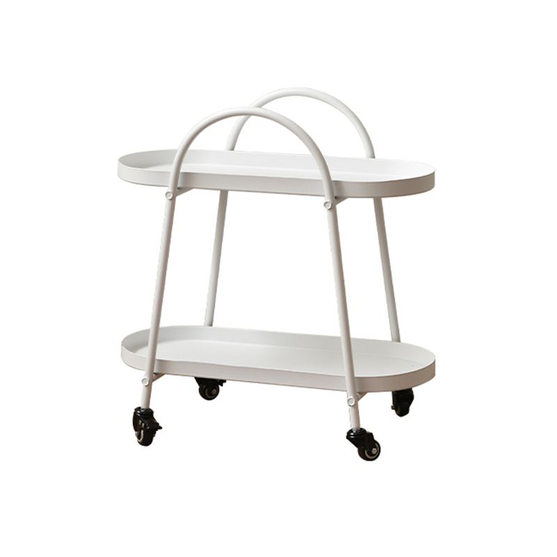 Tavolo da goccia a doppio livello del vassoio contemporaneo tavolo da diapositiva ovale con archiviazione