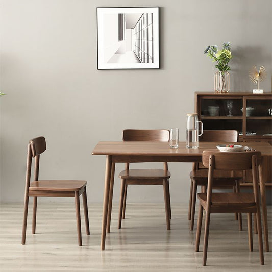 Contemporary Solid Wood Top Dining Room Furniture with Wooden 4 Legs Table Dinette Set Clearhalo 'Dining Room Sets' 'Dining Tables & Seating' 'dining_room_set' 'furn' 'furn_dining_room_set' 'Furniture' 'furniture_dining_room_set' 'Kitchen & Dining Furniture' 'kitchen&dining_furn' 'kitchen' 1200x1200_1e60007a-7205-4adb-8d46-841aca3bc2e6