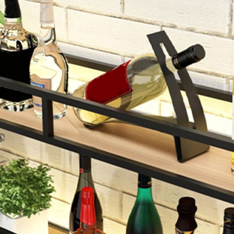 Iron Wine Rack Modern Style Wall Mounted Wine Holder Rack with Shelf Clearhalo 'furn' 'furn_wine_racks' 'Furniture' 'Kitchen & Dining Furniture' 'Wine Racks' 'wine_racks' 1200x1200_1e600955-383a-4066-b433-5bae72d156e0