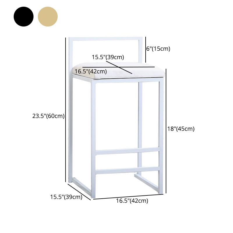 Modern Style Metal Bar Stool with Footrest and Low Back Bistro Bar Stool for Kitchen Clearhalo 'Bar Furniture' 'Bar Stools' 'bar_stools' 'furn' 'furn_bar_stools' 'furniture_bar_stools' 'Kitchen & Dining Furniture' 'kitchen&dining_furn' 'kitchen' 'kitchen_furn' Furniture' 1200x1200_1e60a437-ef37-4cf3-ad76-5077ce25f110