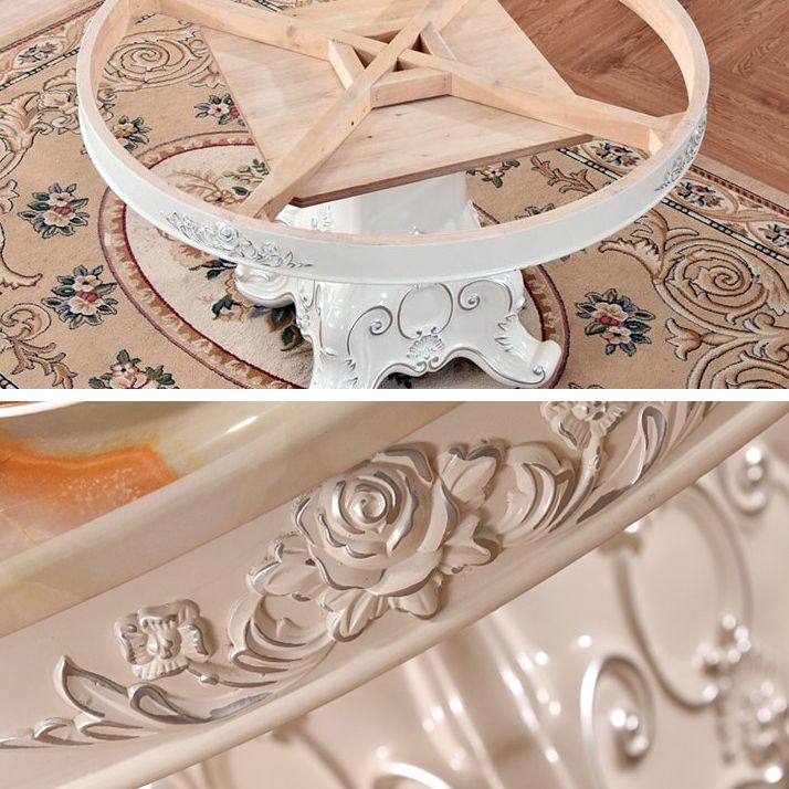 Solid Wood Victorian Round Table White Marble Top Table with Pedestal Clearhalo ' dining_table' 'Dining Tables & Seating' 'Dining Tables' 'furn' 'furn_dining_table' 'Furniture' 'furniture_dining_table' 'Kitchen & Dining Furniture' 'kitchen&dining_furn' 'kitchen' 'kitchen_dining_table' 1200x1200_1e620b4f-429e-486c-8cff-eda1e73de9f3