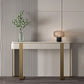 Glam Stone Console Accent Table with Stainless Steel Bracket for Hall