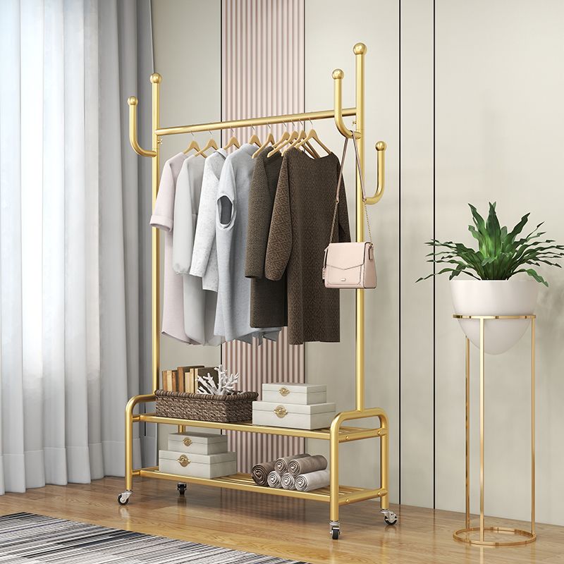 Modern Style Mobile Coat Rack Free Standing Hooks Design Metallic Coat Rack Clearhalo 'Entry & Mudroom Furniture' 'furn' 'furn_hall_tree_coat_racks' 'Furniture' 'Hall Trees & Coat Racks' 'hall_tree_coat_racks' 1200x1200_1e650af6-7b50-47fc-82c2-4616c97d977d
