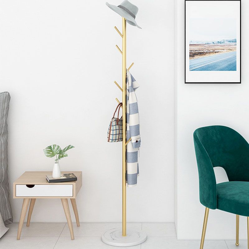 フック付きのフリースタンディングコートラック工業スタイルのメタルコートハンガー