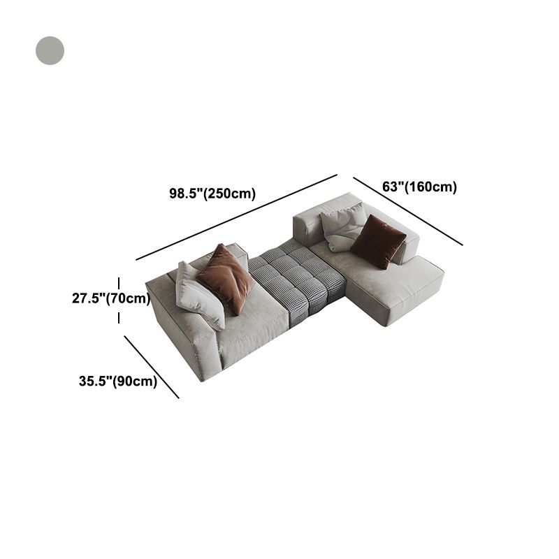 Cojín de brazo cuadrado Sala de estar de terciopelo de terciopelo y chaise