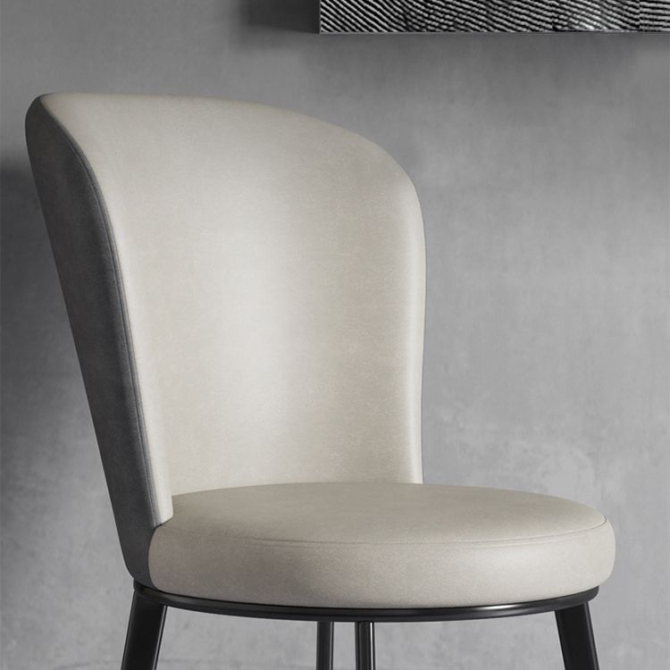 Contemporary Dining Room Side Chairs Matte Finish Leather Curved Parsons Chair Clearhalo ' kitchen&dining_furn' 'Dining Chairs' 'Dining Tables & Seating' 'dining_chair' 'furn' 'furn_dining_chair' 'Furniture' 'furniture_dining_chair' 'Kitchen & Dining Furniture' 'kitchen' 1200x1200_1e66a1a2-e833-4e45-8c05-6f250f83f3b1