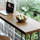 Table de bar rectangulaire industrielle en bois massif, hauteur de bar, pour petits endroits