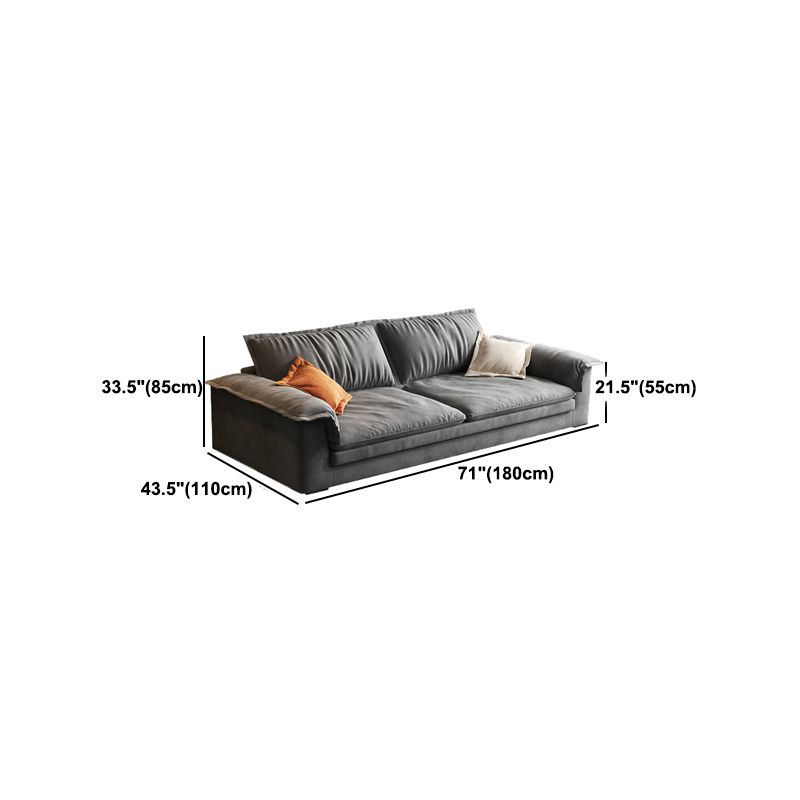 Modern Cushion Back Grey Sectionals 33'"  Pillow Top Arm Sectionals