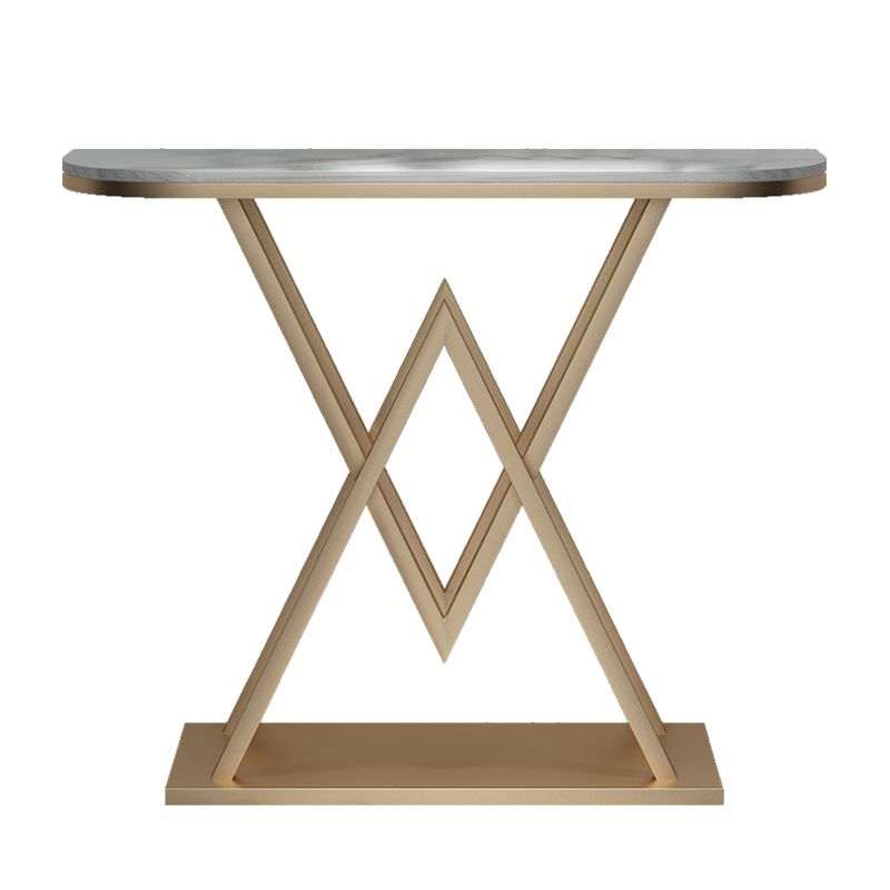 Metal Frame Accent Table with White Marble Console Table for Hall Clearhalo 'Console Tables' 'console_tables' 'Entry & Mudroom Furniture' 'furn' 'furn_console_tables' 'Furniture' 1200x1200_1e6b23fe-8035-4860-a236-31d2075d0f5f