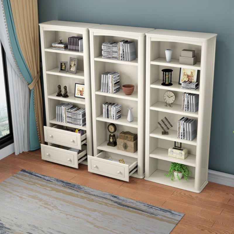 Wood Standard Bookshelf White Contemporary Bookcase with Shelves Clearhalo 'Bookcases' 'furn' 'furn_bookcases' 'Furniture' 'Office Furniture' 1200x1200_1e6ba232-a973-4224-8baf-e9b700d9d72f