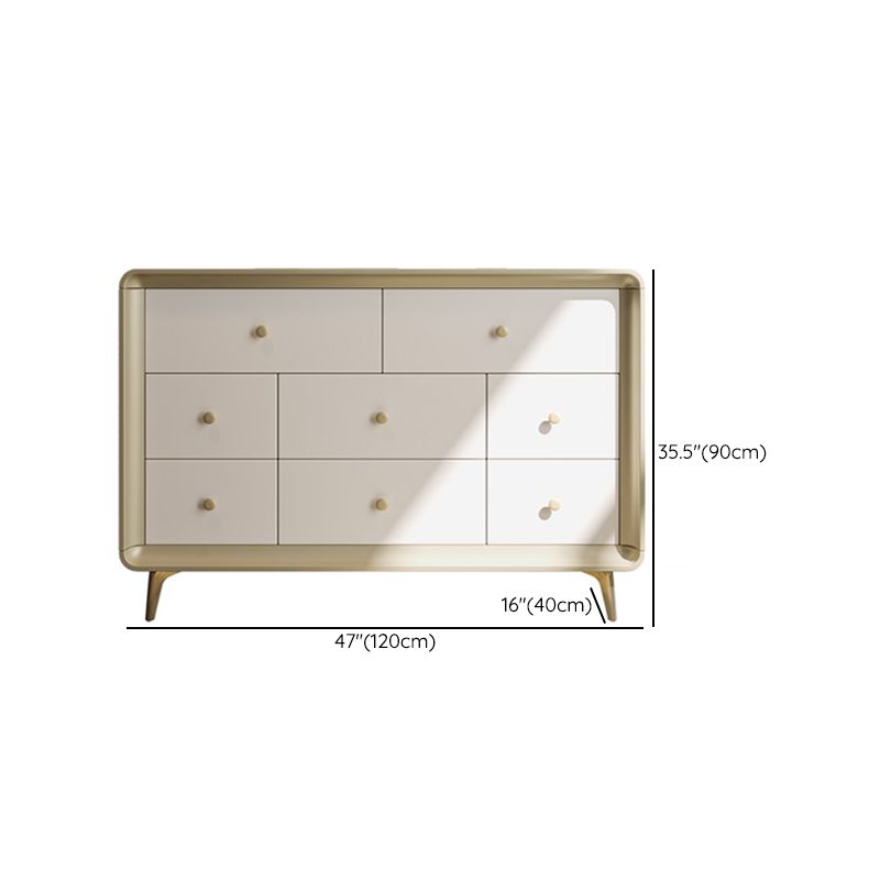 Classic Glam Horizontal Double Dresser Rubber Wood Storage Chest Dresser for Bedroom Clearhalo 'Bedroom Furniture' 'Dressers & Chests' 'dressers_chests' 'furn' 'furn_dressers_chests' 'Furniture' 1200x1200_1e6bf77c-1980-4fe9-b7ac-725282417820
