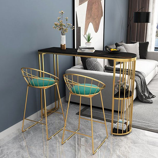 Stone Top Bar Table Contemporary Bar Dining Table with Sled Base Clearhalo 'Bar Furniture' 'Bar Tables' 'bar_tables' 'furn' 'furn_bar_tables' 'Furniture' 'furniture_bar_tables' 'Kitchen & Dining Furniture' 1200x1200_1e6c81b7-929e-45b1-9c21-85c666f5f88d