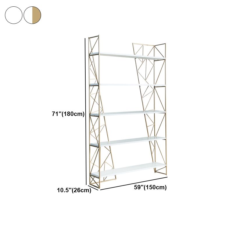 Glam Style Bookshelf Open Back Bookcase for Home Office Study Room Clearhalo 'Bookcases' 'furn' 'furn_bookcases' 'Furniture' 'furniture_bookcases' 'kitchen' 'kitchen_bookcases' 'Living Room Furniture' 'Office Furniture' 1200x1200_1e703799-e593-411a-acb2-5ff93a991a29