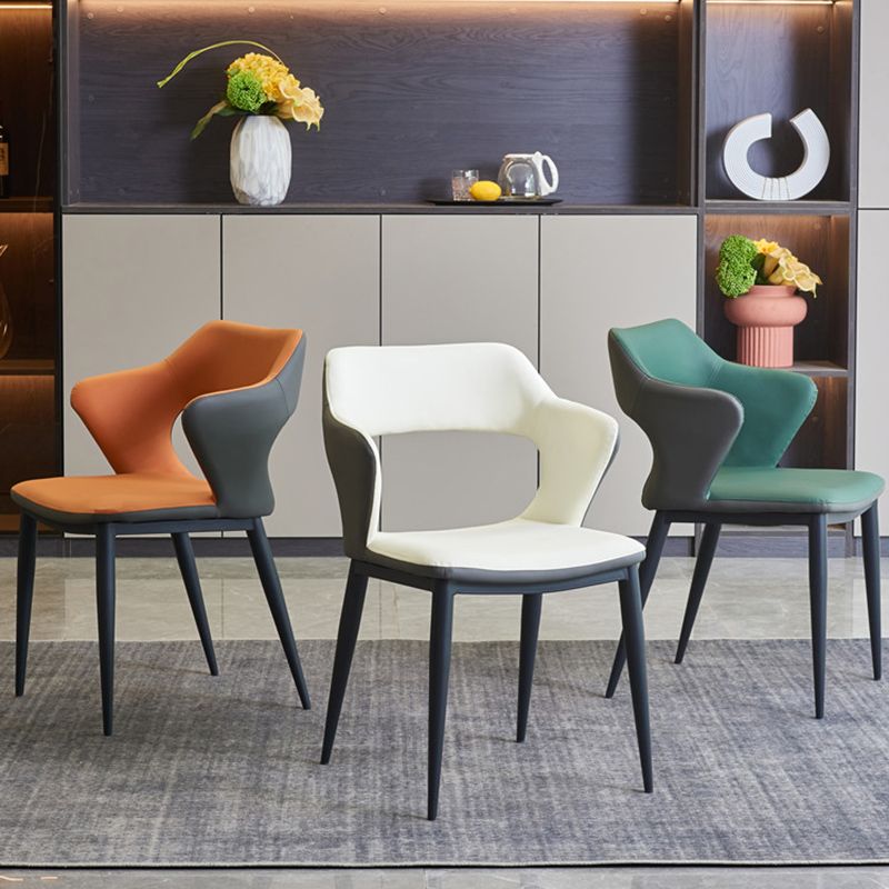 Contemporary Style Metal Dining Chairs Open Back Side Chairs for Kitchen Clearhalo ' kitchen&dining_furn' 'Dining Chairs' 'Dining Tables & Seating' 'dining_chair' 'furn' 'furn_dining_chair' 'Furniture' 'furniture_dining_chair' 'Kitchen & Dining Furniture' 'kitchen' 1200x1200_1e7096ac-3950-4b19-ab11-a6614736d6dd