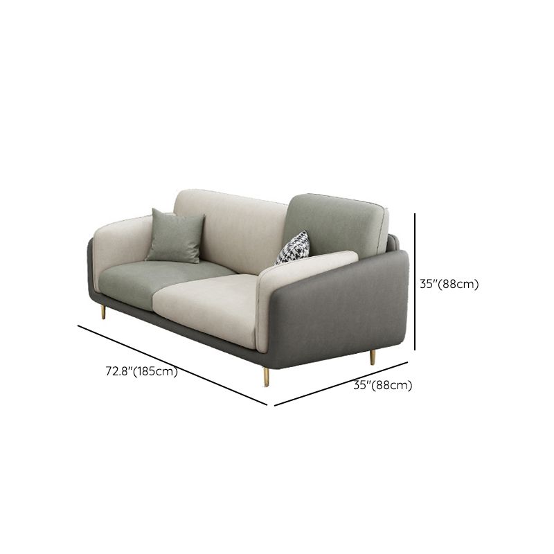 Contemporary 34.65" H Faux Leather Square Arm Sofa for Living Room Clearhalo 'furn' 'furn_sofas' 'Furniture' 'Living Room Furniture' 'Sofa' 'sofas' 1200x1200_1e714d1b-843c-4f22-9a2b-21f94d6bafa1