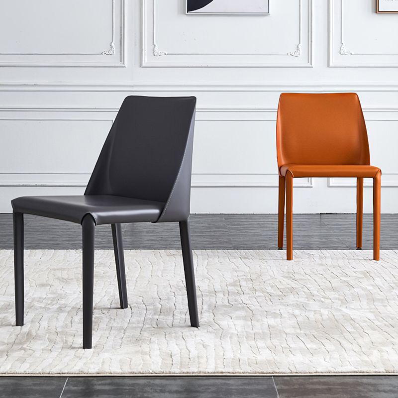 Industrial Home Side Chair Solid Back Metal Upholstered Dining Room Chair (Set of 2) Clearhalo ' kitchen&dining_furn' 'Dining Chairs' 'Dining Tables & Seating' 'dining_chair' 'furn' 'furn_dining_chair' 'Furniture' 'furniture_dining_chair' 'Kitchen & Dining Furniture' 'kitchen' 1200x1200_1e7175bd-44c0-44af-881d-452e8e622d46