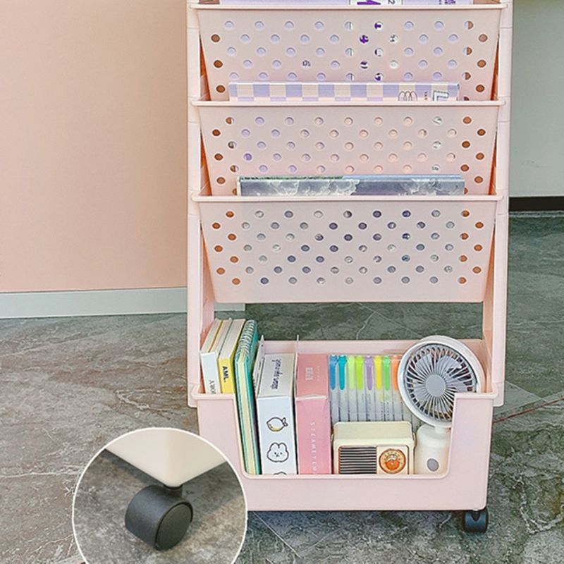 Urban 4-Tier Shelf Bookcase Plastic/Acrylic Bookshelf with Caster