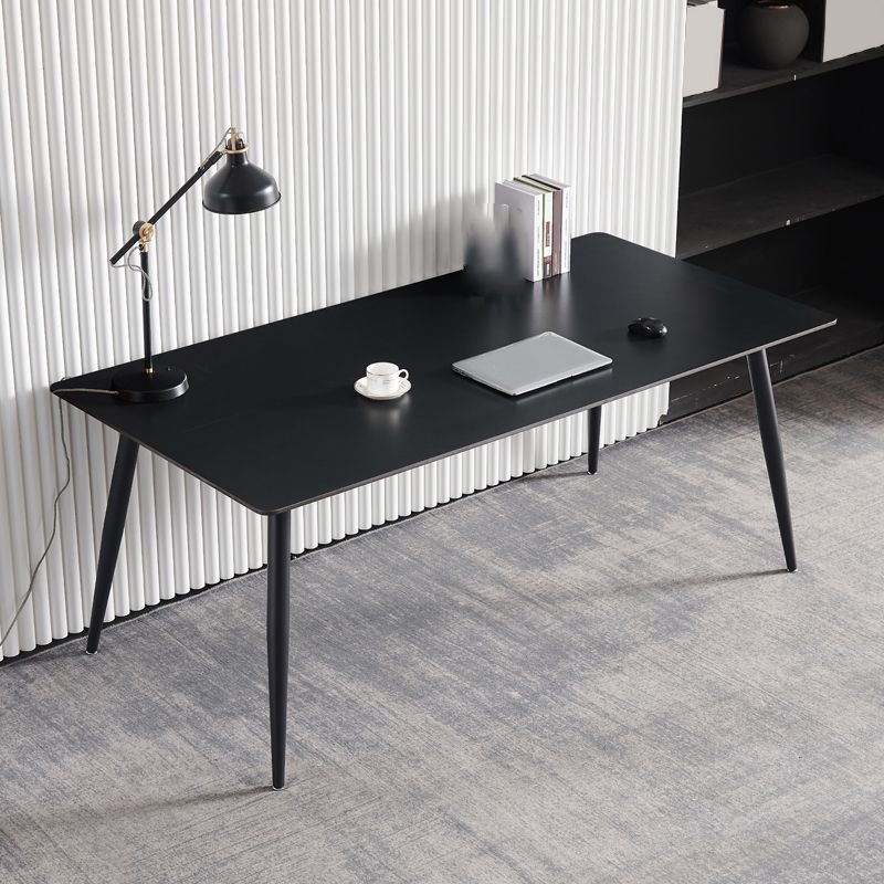 Industriële stijl Stone Writing Desk rechthoekige metalen kantoorbureau