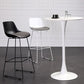 Contemporary Upholstered Backrest Armless Bar Stools with Metal Base