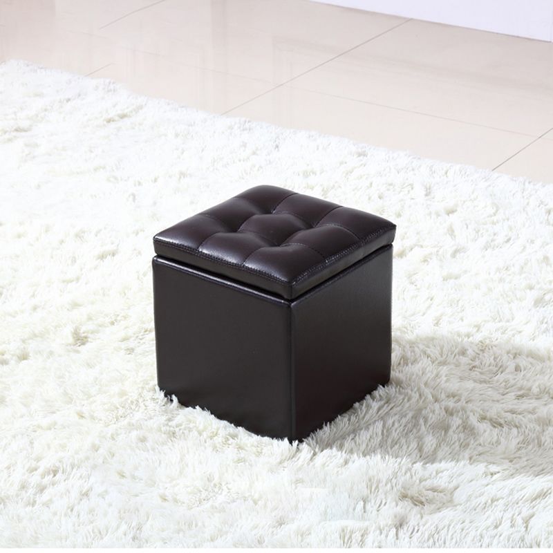 Modern Tufted Ottoman Plain Water Resistant Stain Resistant Leather Ottoman with Storage Clearhalo 'furn' 'furn_ottomans_poufs' 'Furniture' 'Living Room Furniture' 'Ottomans & Poufs' 'ottomans_poufs' 1200x1200_1e732c50-884e-4752-aa85-6cb01467d816