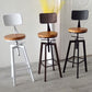 Armless Rotatable Bar Chair Modern Round Seat Bar Stool with Metal Footrest Clearhalo 'Bar Furniture' 'Bar Stools' 'bar_stools' 'furn' 'furn_bar_stools' 'Furniture' 'Kitchen & Dining Furniture' 1200x1200_1e735c02-0276-4db6-b97f-01eed2173d5d