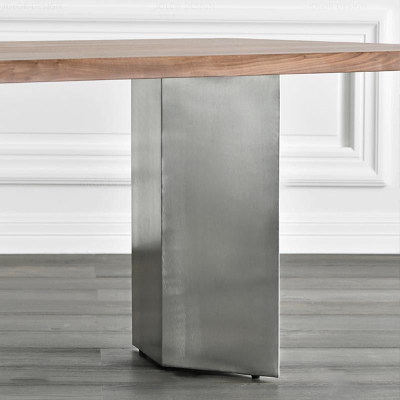 Rectangle Dining Room Table Industrial Kitchen Desk with Double Pedestal Clearhalo 'Dining Tables & Seating' 'Dining Tables' 'dining_table' 'furn' 'furn_dining_table' 'Furniture' 'Kitchen & Dining Furniture' 1200x1200_1e750637-babc-46bc-ad64-471d15389cb9