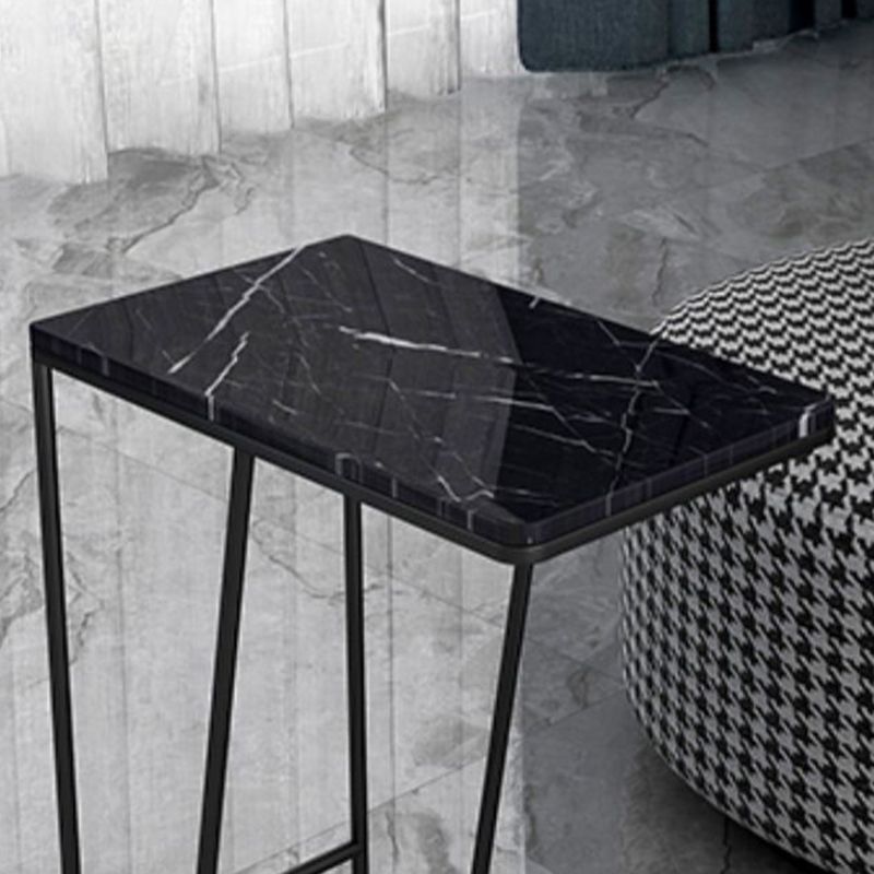 Marble and Metal 23 - Inch Side Table Wheeled Sofa Side Accent Table Clearhalo 'Coffee & Accent Tables' 'End & Side Tables' 'end_side_table' 'end_side_tables' 'furn' 'furn_end_side_tables' 'Furniture' 'furniture_end_side_table' 'Living Room Furniture' 1200x1200_1e7534a9-6c26-48df-8530-73eafa25612a