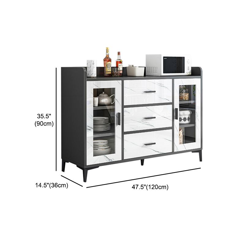 Artificial Wood Dining Room Sideboard Cabinet Modern Credenza with Storage and Drawer Clearhalo 'buffet_sideboard' 'Buffets & Sideboards' 'furn' 'furn_buffet_sideboard' 'Furniture' 'furniture_buffet_sideboard' 'Kitchen & Dining Furniture' 1200x1200_1e756431-bfe0-4027-b040-b8bf578a6273