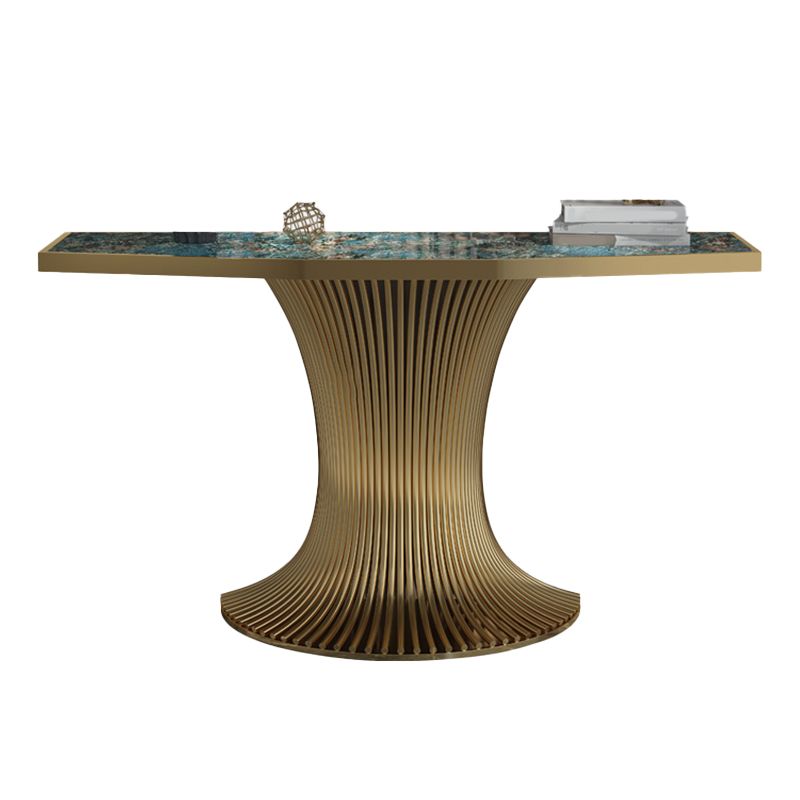 Glam Free Form Console Sofa Table with Stainless Steel Bracket for Hall