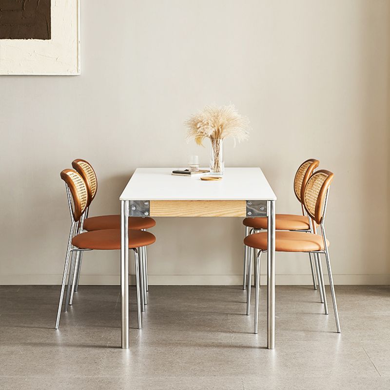 Sintered Stone Dining Table Set 1/4/5 Pcs Rectangle Dining Table with Armless Chairs Clearhalo 'Dining Room Sets' 'Dining Tables & Seating' 'dining_room_set' 'furn' 'furn_dining_room_set' 'Furniture' 'Kitchen & Dining Furniture' 1200x1200_1e7658db-0040-42d3-bc25-5642601d22e5